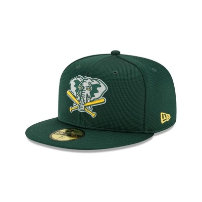 Green Oakland Athletics Hat - New Era MLB Clubhouse Collection 59FIFTY Fitted Caps USA3274690